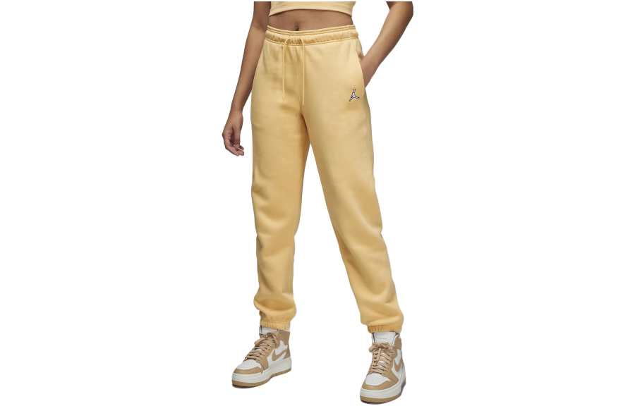Jordan Jordan Brooklyn Knitted Sweatpants Women's Apricot Moderate Cuffed Pants
