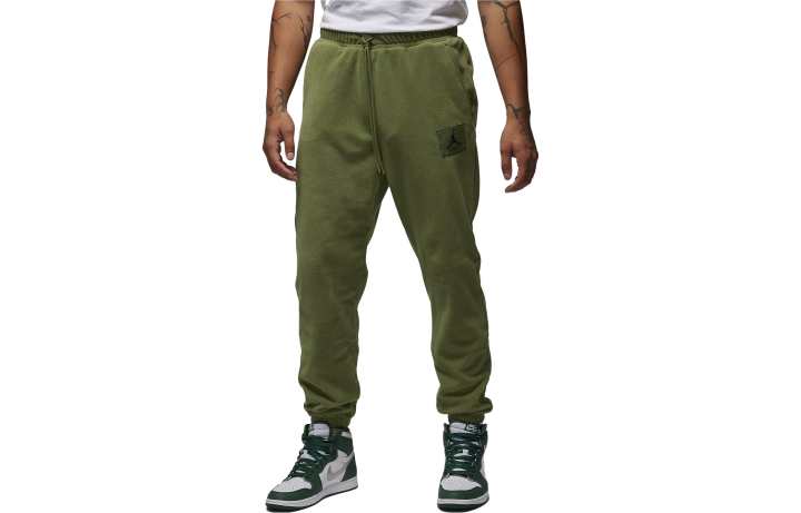 Jordan Jordan ESSENTIALS Knitted Sweatpants Men's Olive Green Moderate Cuffed Pants