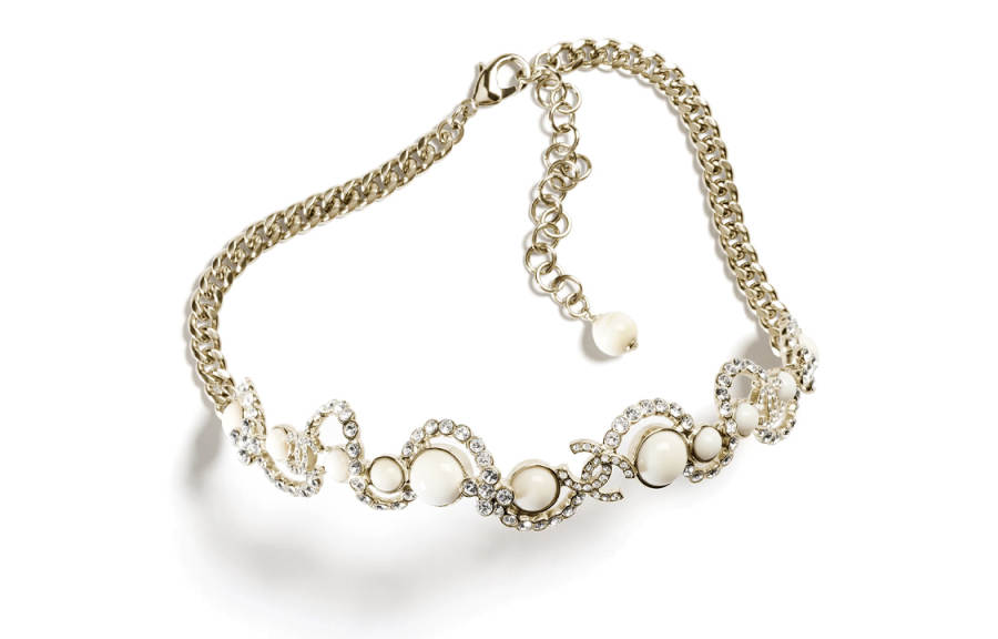 CHANEL Double C Metal Necklaces Women's Gold