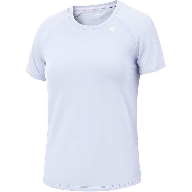 Li-Ning Li Ning T Shirts Women's Purple Crew Neck Moderate Straight Fit