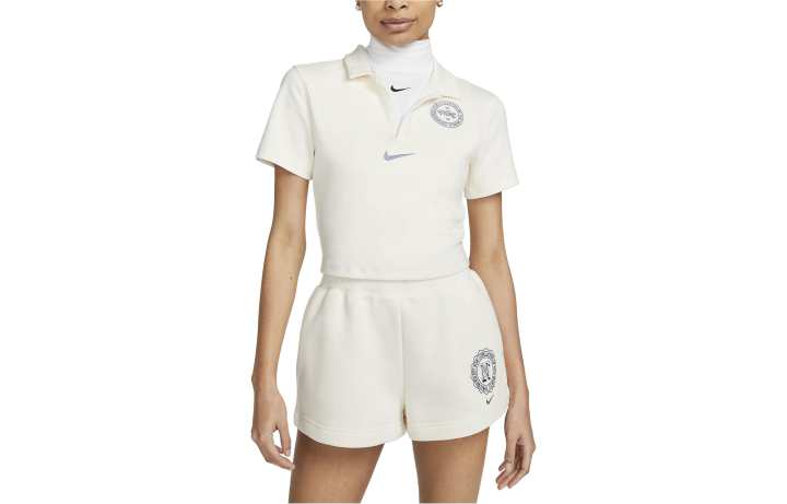 Nike Nike Polo Shirts Women's Ivory White Polo Collar Moderate Straight Fit