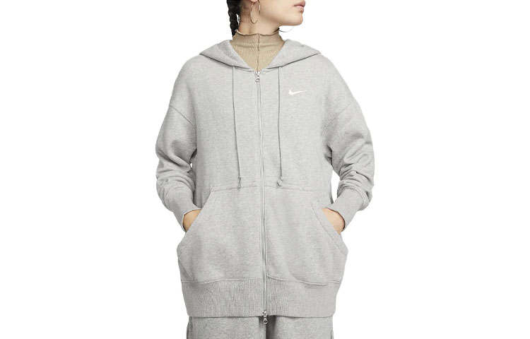 Nike Nike Women's Phoenix Fleece Oversized Full Zip Hoodie Dark Grey Heather/Sail