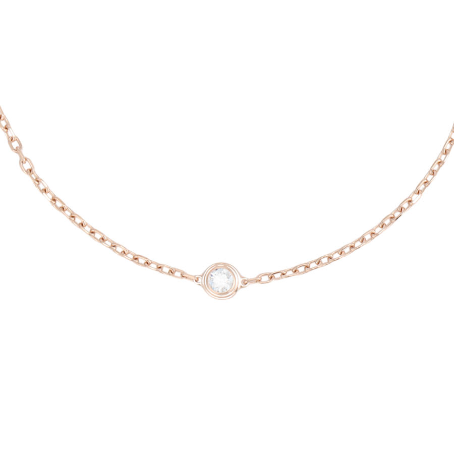 CARTIER D'Amour Collection 18K Gold Diamond Necklaces Women's Rose Gold