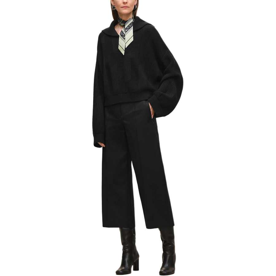 HERMES HERMES Sweaters Women's Black Lapel Moderate Other