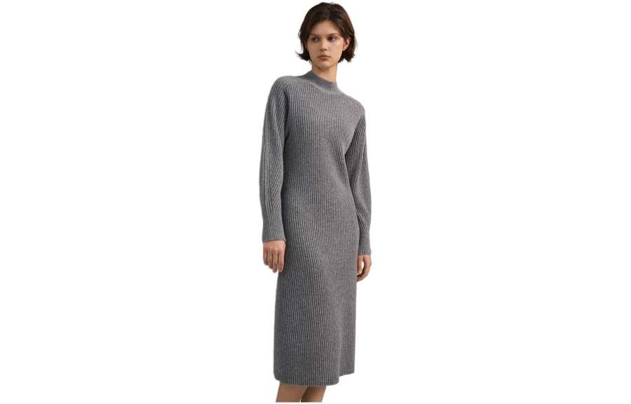 ELLE Long Sleeved Skirt Winter Women's Gray