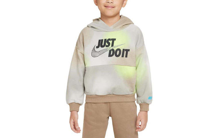 Nike Nike Sweatshirt Sportswear Illuminate Fleece Pullover Hoodie Khaki Kids'