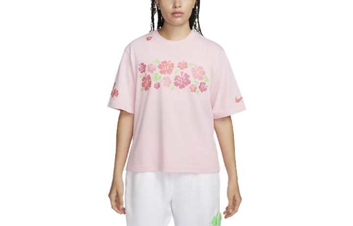 Nike Nike Sportswear Drop Shoulder Sleeve T Shirt Women's Pink