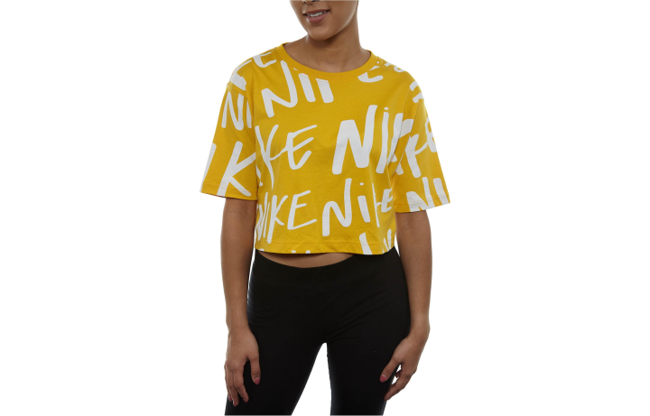 Nike Nike T Shirts Women's Yellow Crew Neck Moderate Other
