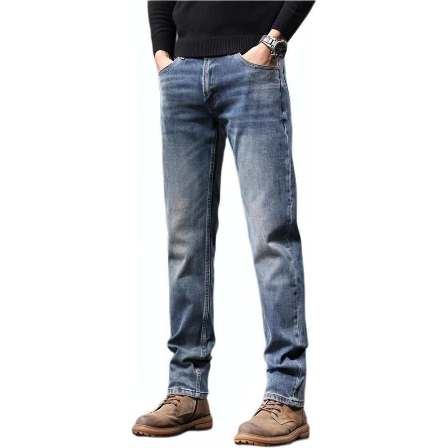 Jeep Jeans Men's Blue Moderate Straight Fit Pants