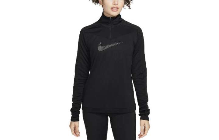 Nike Nike T Shirts Women's Black Stand Collar Moderate Straight Fit