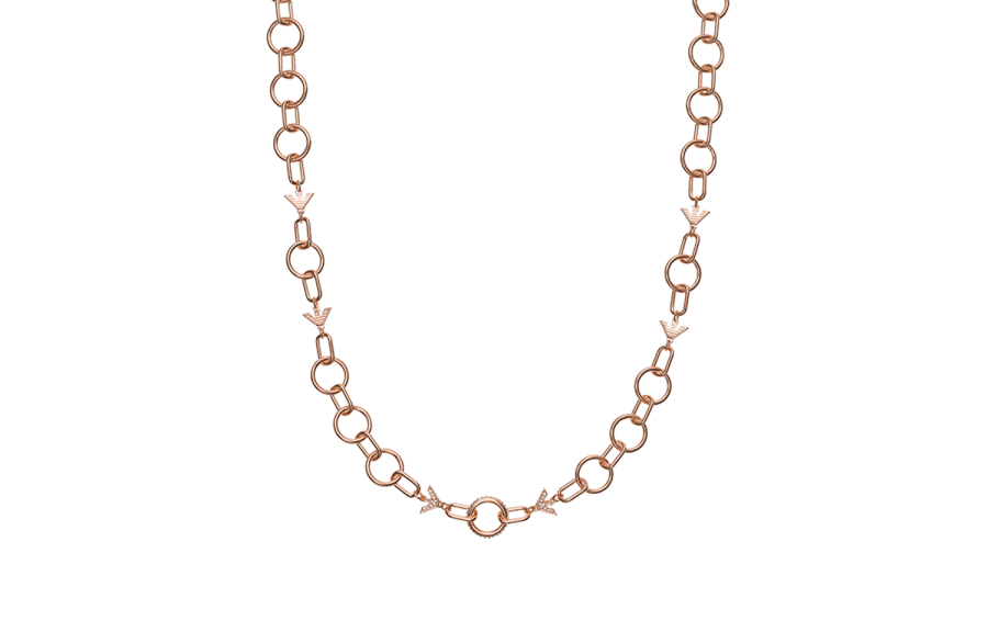 EMPORIO ARMANI 925 Sterling Silver Necklaces Women's Rose Gold