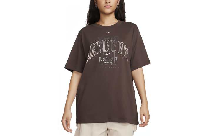 Nike Nike Sportswear Essentials Drop Shoulder Sleeve T Shirt Women's Brown