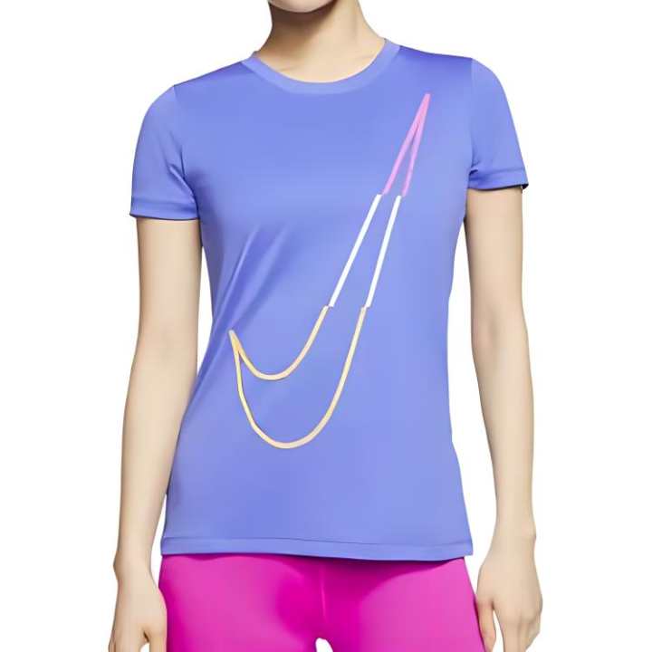 Nike Nike T Shirts Women's Purple Crew Neck Moderate Straight Fit