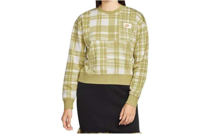 Nike Nike Sweatshirts Women's Yellow Green Crew Neck Moderate Regular