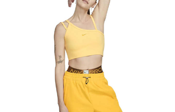 Nike Nike Tank Tops Women's Yellow Asymmetrical Shoulder