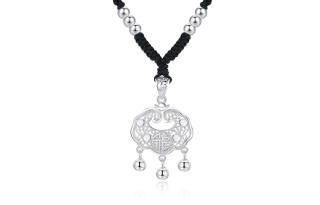 KING TAI SANG Agate Strawberry Quartz 999 Fine Silver Necklaces Women's