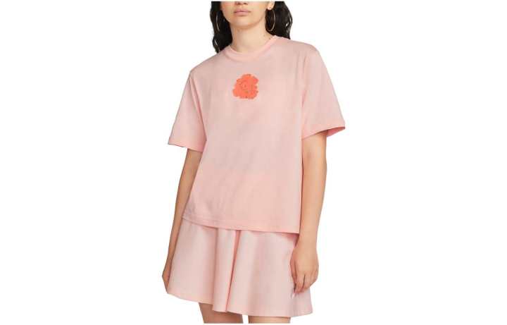 Nike Nike T Shirts Women's Pink Crew Neck Moderate Straight Fit