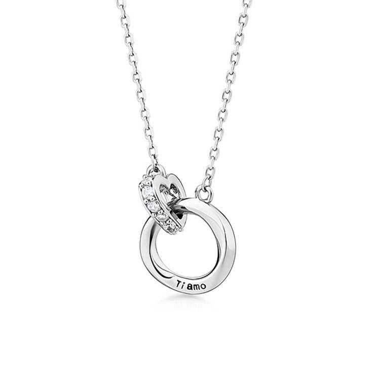 KADER 999 Fine Silver Synthetic Cubic Zirconia Necklaces Women's Multicolor Box