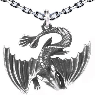 Shiraki Black Ice Silver Alloy Necklaces Men's