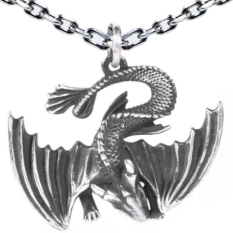 Shiraki Black Ice Silver Alloy Necklaces Men's