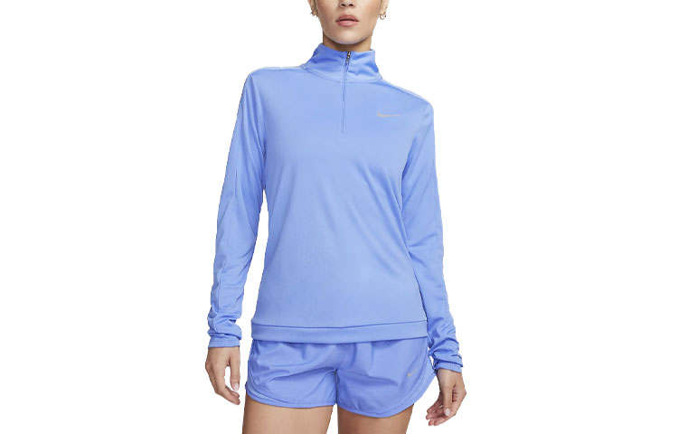 Nike Nike T Shirts Women's Blue Stand Collar Moderate Straight Fit