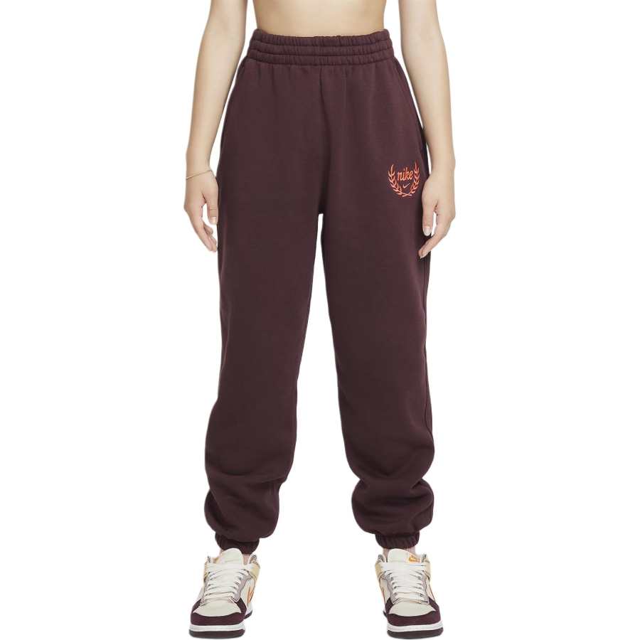 Nike Nike Full Length Pants Sportswear Club Girls' Loose Pants Burgundy Shredding/Hot Press Children Aged 3 7 Years Old