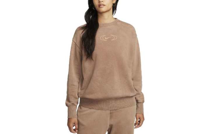 Nike Nike Sweatshirts Women's Brown Crew Neck Moderate Regular