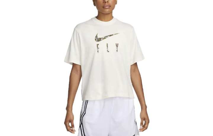 Nike Nike T Shirts Women's Ivory Crew Neck Moderate Straight Fit