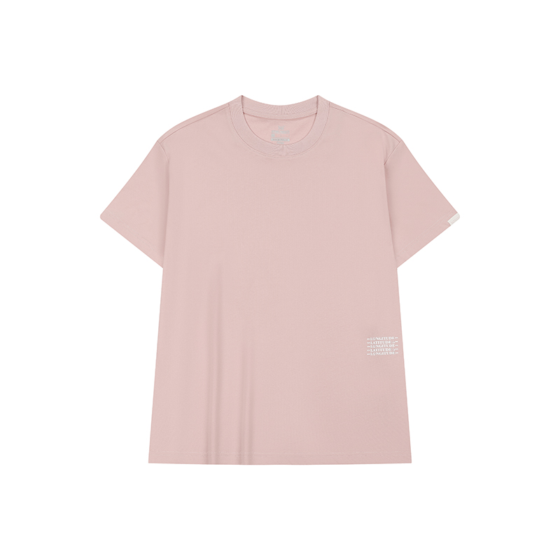 361° T Shirts Men's Exquisite Pink Crew Neck Moderate Straight Fit