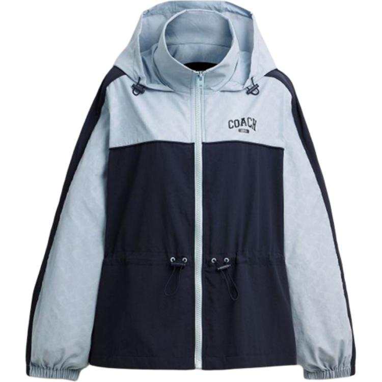 COACH Jackets Women's Marine Blue Hooded Detachable Moderate Other
