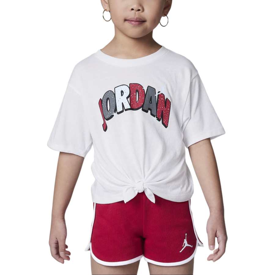 Jordan Jordan Jumpman Twinkle Little Kids' French Terry Shorts Set Casual Sportswear Red Children Aged 3 7 Years Old