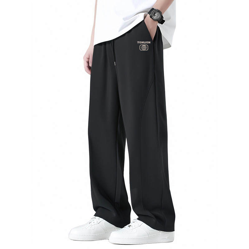 Tonlion Casual Pants Unisex Moderate Straight Fit Pants