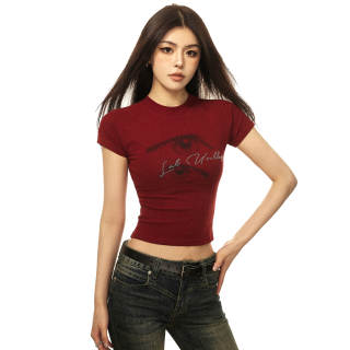 Beauty At 19 Regular Versatile Fashion T Shirt Women's Classic Red