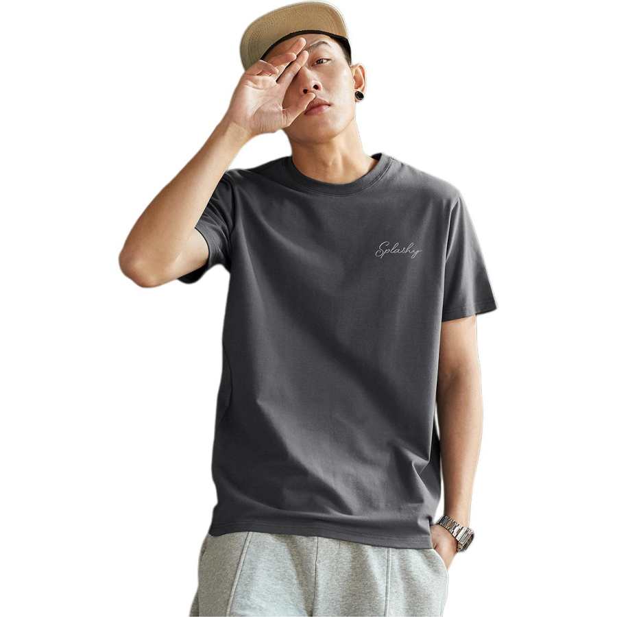 Tonlion T Shirts Men's Crew Neck Moderate Straight Fit