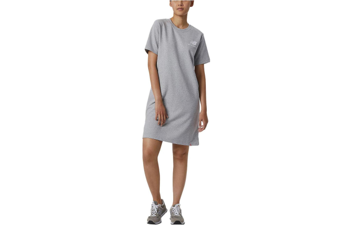 New Balance New Balance Short Sleeved Dresses Women's Light Gray Crew Neck Moderate Short