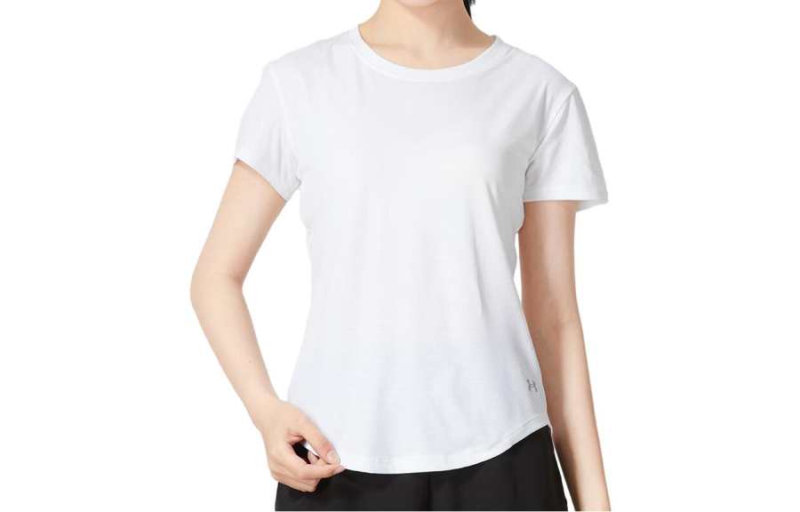 Under Armour Women's Coolswitch Fitted Short Sleeve Running T-shirt White