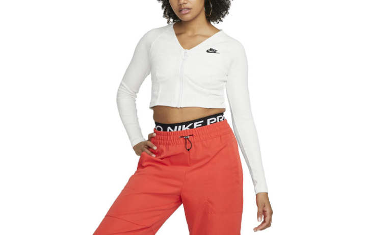 Nike Nike Crop Tops Women's White V Neck Moderate