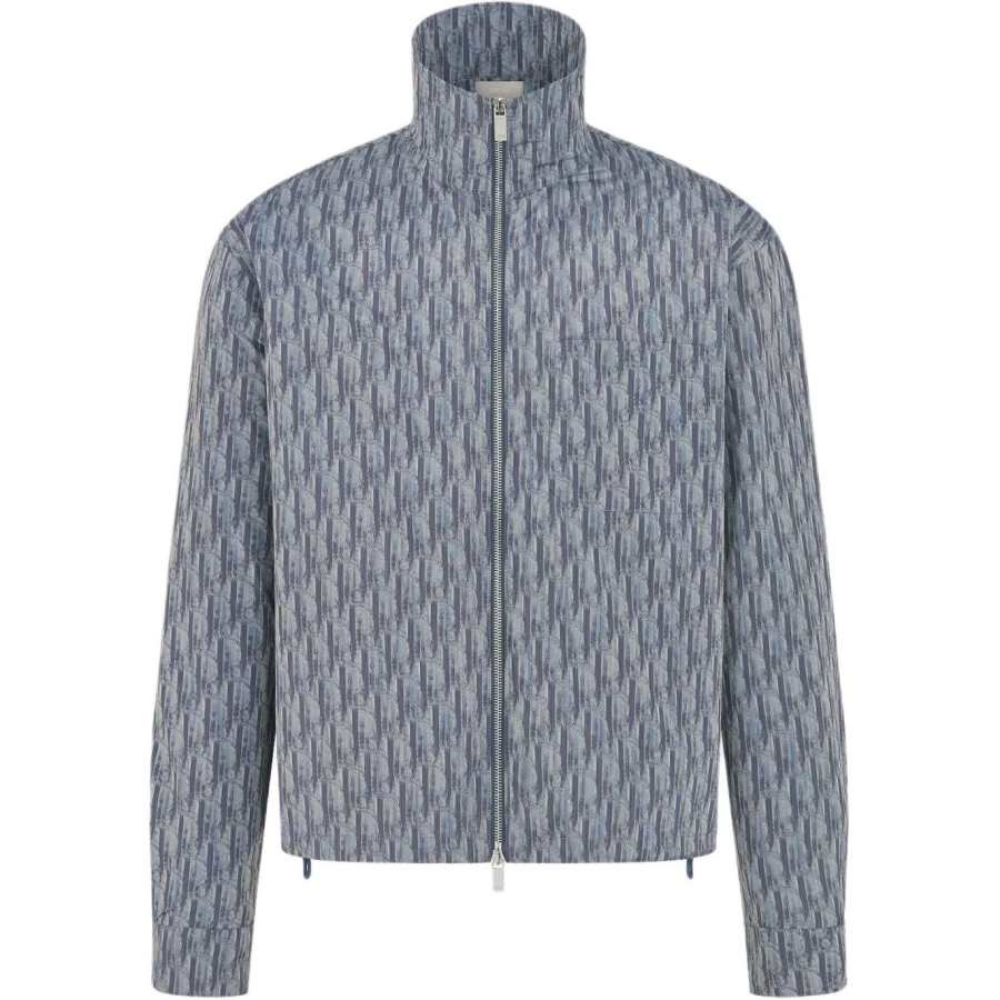 DIOR DIOR Shirts Men's Blue Stand Collar Moderate