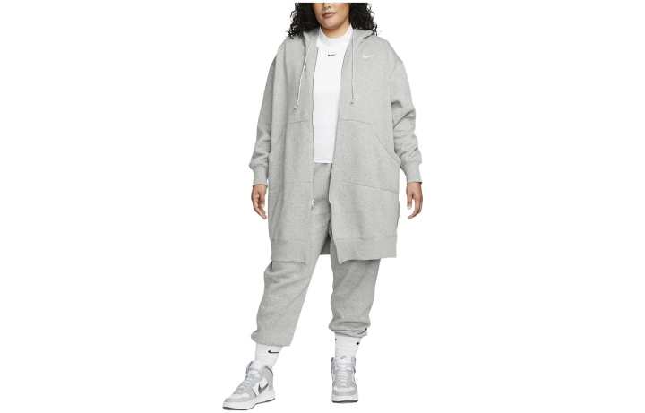 Nike Nike Sweatshirts Women's Light Gray Hooded Moderate Plus Size