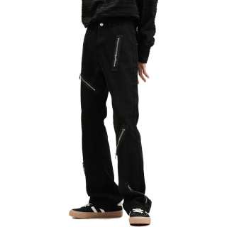 Voguo Relay Jeans Unisex Black Moderate Flared Pants