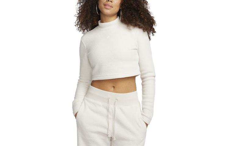 Nike Nike T Shirts Women's White Stand Collar Straight Fit