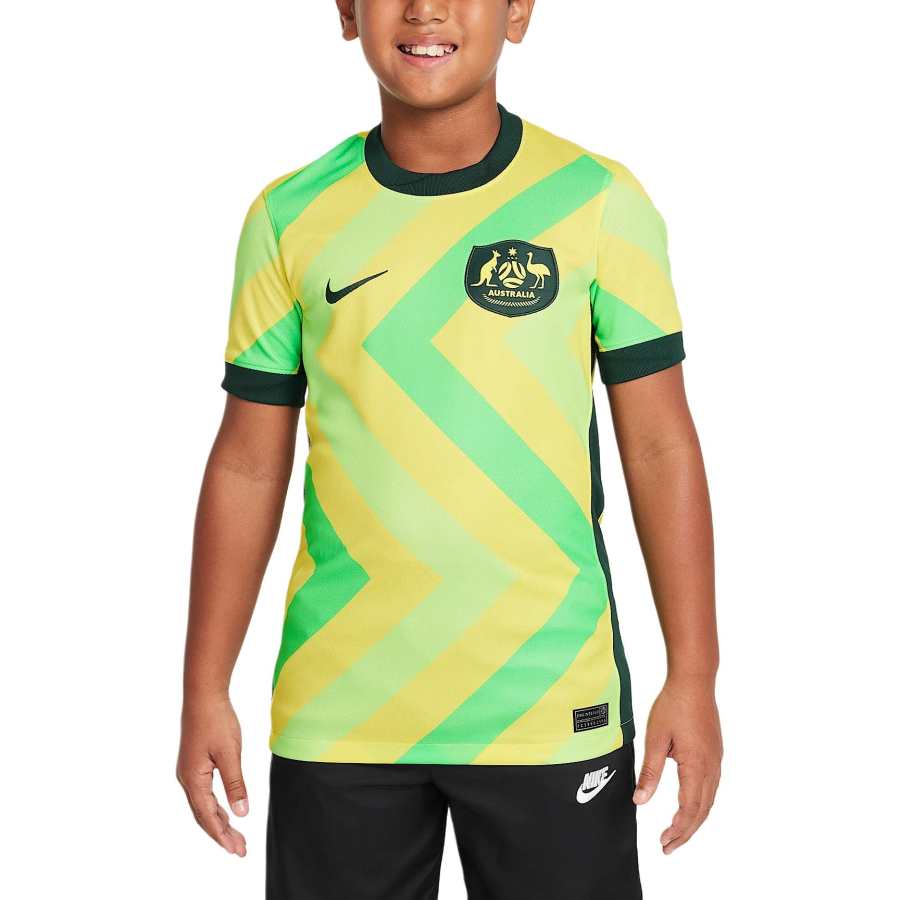 Nike Nike Dri Fit T Shirt Light Voltage Yellow II/Professional Green Teenagers