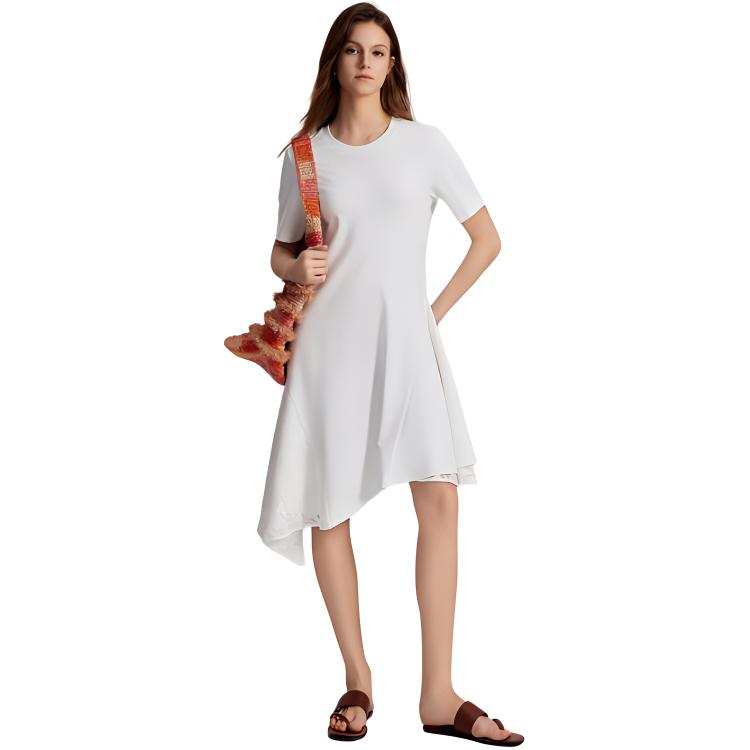ELLE Summer Short Sleeved Skirt Women's White