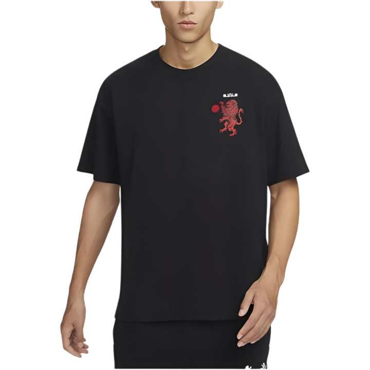 Nike Nike T Shirts Men's Black Crew Neck Moderate Straight Fit