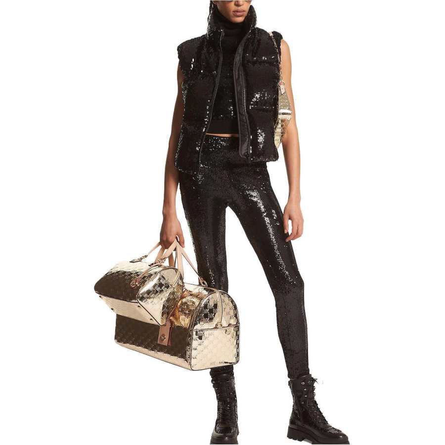MICHAEL KORS MICHAEL KORS Sequined Ciré Quilted Puffer Vest