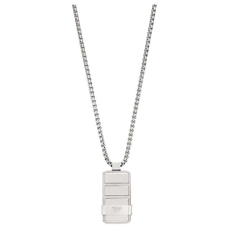 EMPORIO ARMANI Steel Necklaces Men's Silver