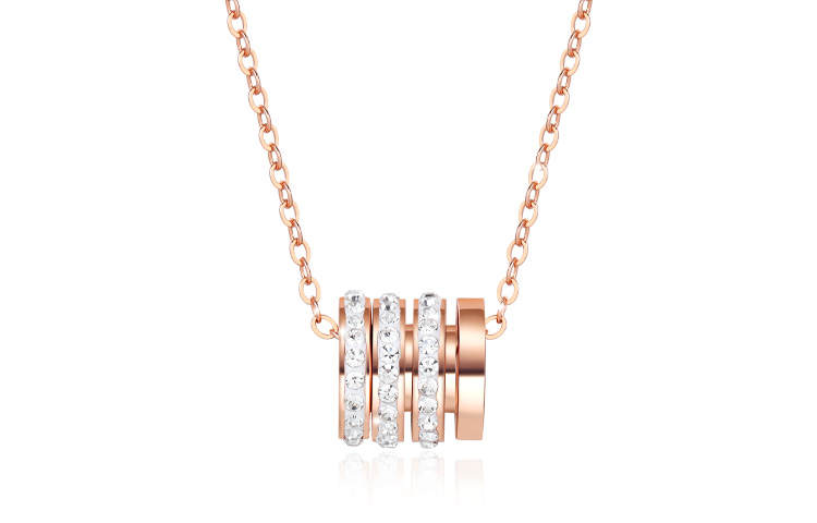 QIMEILA Synthetic Cubic Zirconia Copper Alloy Necklaces Unisex Multiple Colors