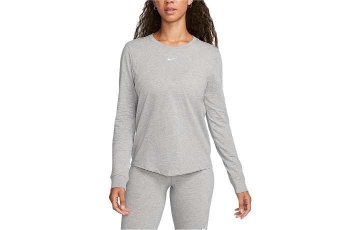 Nike Nike T Shirts Women's Gray Crew Neck Moderate Straight Fit