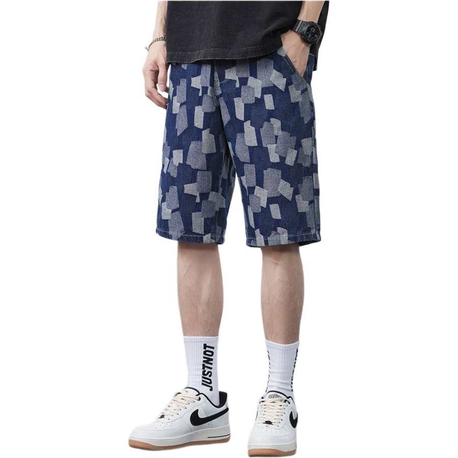 Tonlion Denim Shorts Men's Blue Tone Thin