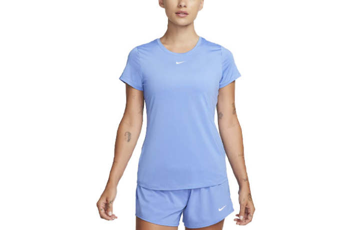Nike Nike T Shirts Women's Blue Crew Neck Moderate Straight Fit